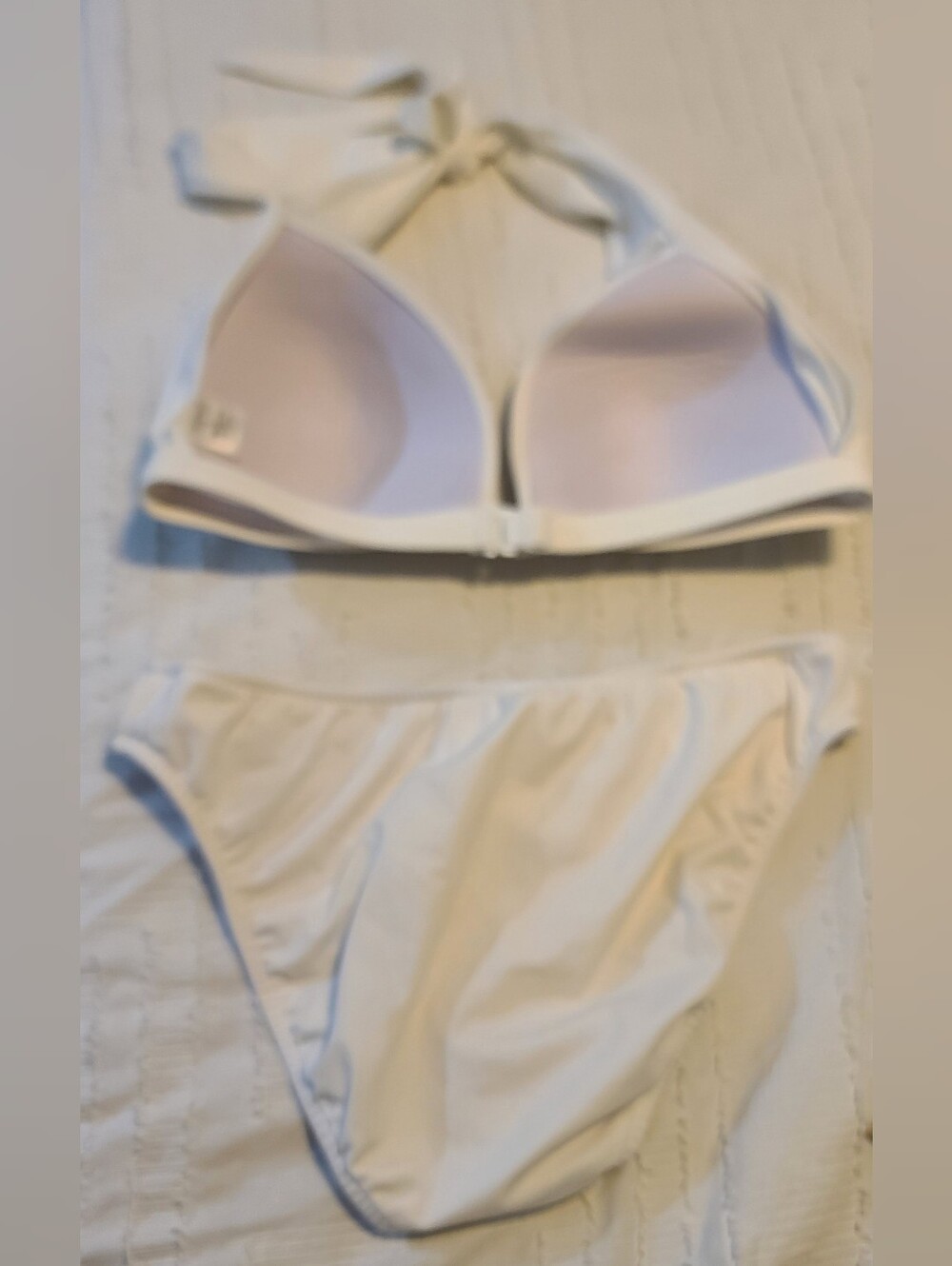 Venus White Solid Halter Bikini 2-Piece Set Lined Padded Cup DD Size L - Picture 6 of 6